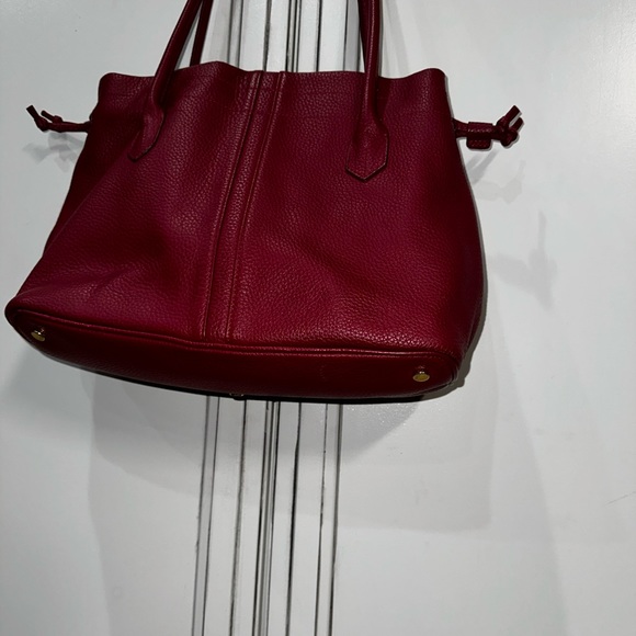 Beautiful BARR+BARR NY pebbled leather red SHOULDER HOBO SATCHEL TOTE HANDBAG - Picture 3 of 10